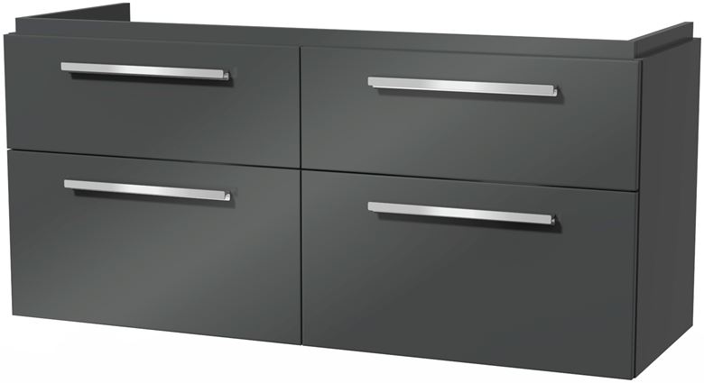 VILLEROY & BOCH VERITY DESIGN 2.0 skrinka pod dvojumývadlo 128,5x45x60 cm, 4 zásuvky, Glossy Grey B07200FP Obrázek - Hlavní obrázek