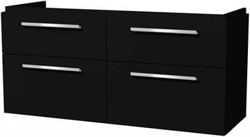 VILLEROY & BOCH VERITY DESIGN 2.0 skrinka pod dvojumývadlo 128,5x45x60 cm, 4 zásuvky, Black Matt