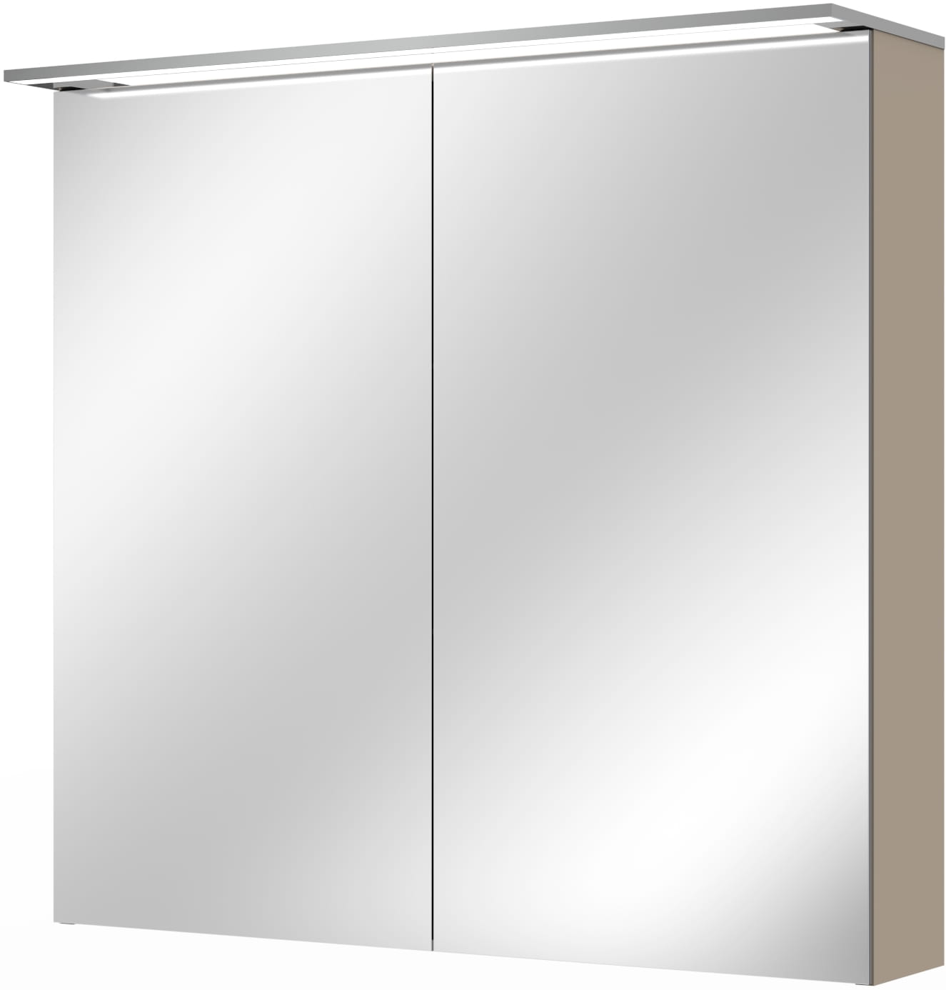 VILLEROY & BOCH VERITY DESIGN 2.0 zrkadlová skrinka 80x76x14,9 cm, osvetlenie, so zväčšovacím zrkadlom, vypínačom a el. zásuvkou, Sandgrey Matt