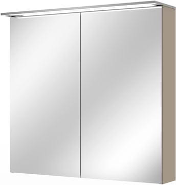 VILLEROY & BOCH VERITY DESIGN 2.0 zrkadlová skrinka 80x76x14,9 cm, osvetlenie, so zväčšovacím zrkadlom, vypínačom a el. zásuvkou, Sandgrey Matt
