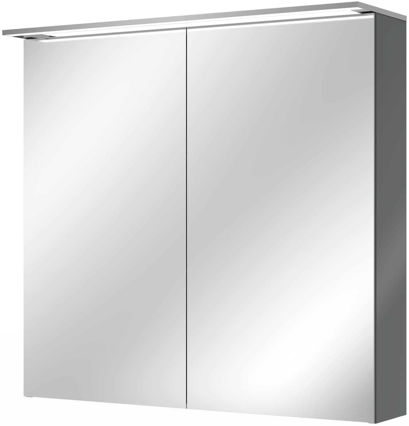 VILLEROY & BOCH VERITY DESIGN 2.0 zrkadlová skrinka 80x76x14,9 cm, osvetlenie, so zväčšovacím zrkadlom, vypínačom a el. zásuvkou, Glossy Grey