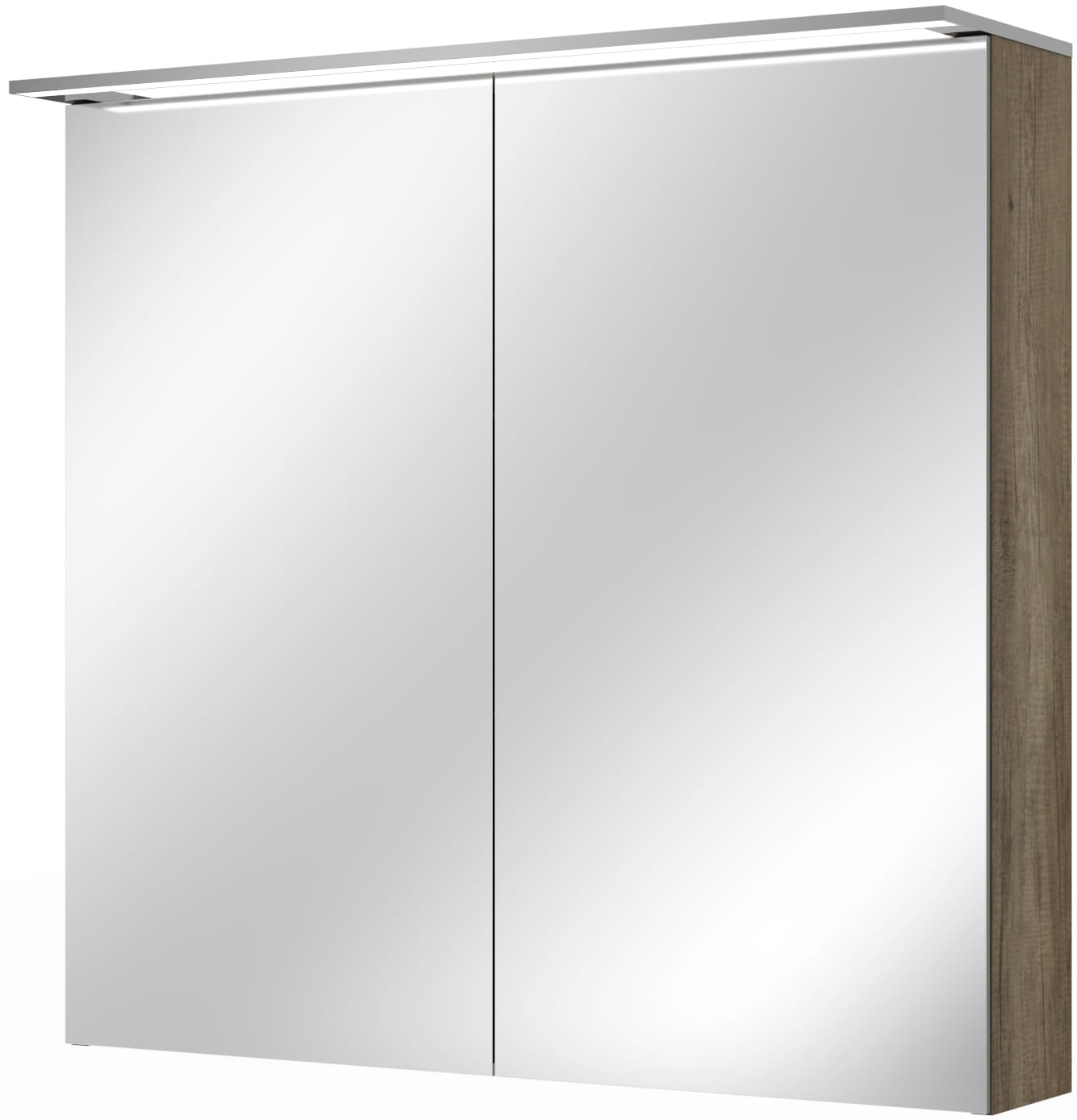 VILLEROY & BOCH VERITY DESIGN 2.0 zrkadlová skrinka 80x76x14,9 cm, osvetlenie, so zväčšovacím zrkadlom, vypínačom a el. zásuvkou, Oak Nebraska