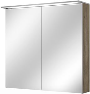 VILLEROY & BOCH VERITY DESIGN 2.0 zrkadlová skrinka 80x76x14,9 cm, osvetlenie, so zväčšovacím zrkadlom, vypínačom a el. zásuvkou, Oak Nebraska