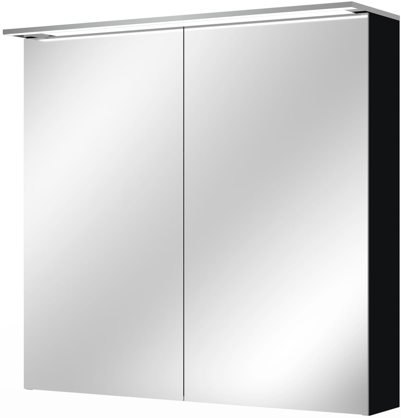 VILLEROY & BOCH VERITY DESIGN 2.0 zrkadlová skrinka 80x76x14,9 cm, osvetlenie, so zväčšovacím zrkadlom, vypínačom a el. zásuvkou, Black Matt