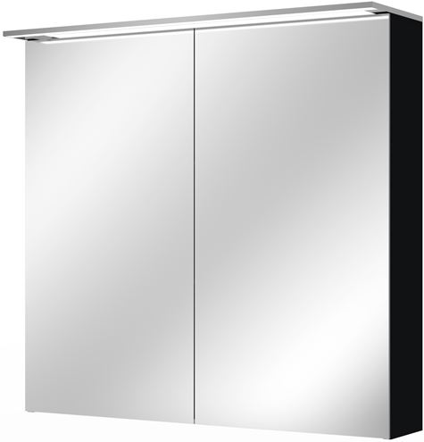VILLEROY & BOCH VERITY DESIGN 2.0 zrkadlová skrinka 80x76x14,9 cm, osvetlenie, so zväčšovacím zrkadlom, vypínačom a el. zásuvkou, Black Matt A46580VC Obrázek - Hlavní obrázek