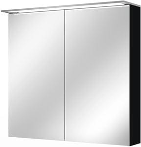 VILLEROY & BOCH VERITY DESIGN 2.0 zrkadlová skrinka 80x76x14,9 cm, osvetlenie, so zväčšovacím zrkadlom, vypínačom a el. zásuvkou, Black Matt