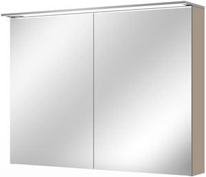 VILLEROY & BOCH VERITY DESIGN 2.0 zrkadlová skrinka 100x76x14,9 cm, osvetlenie, so zväčšovacím zrkadlom, vypínačom a el. zásuvkou, Sandgrey Matt