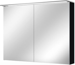 VILLEROY & BOCH VERITY DESIGN 2.0 zrkadlová skrinka 100x76x14,9 cm, osvetlenie, so zväčšovacím zrkadlom, vypínačom a el. zásuvkou, Black Matt