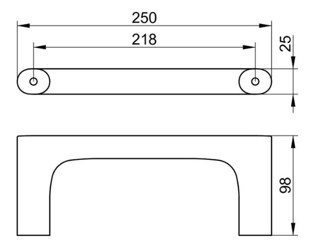 KEUCO EDITION 400 držiak uteráka 250 mm, chróm 11521010000 Technický nákres