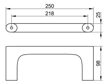 KEUCO EDITION 400 držiak uteráka 250 mm, chróm 11521010000 Technický nákres