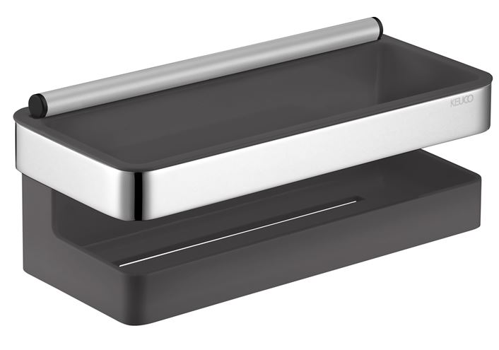 KEUCO MOLL polica 240 mm, so stierkou, nástenná, chróm/antracit 12759010001 Obrázek - Hlavní obrázek