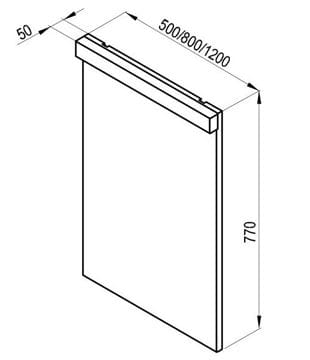 RAVAK NATURAL zrkadlo 120x77 cm, s osvetlením X000001058 Technický nákres