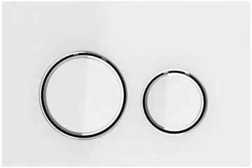 GEBERIT SIGMA 50 ROUND ovládacie tlačidlo pre dve splachovania, zinok/sklo, chróm/biela