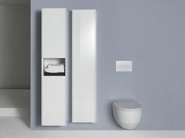 LAUFEN BASE vysoká skrinka 35x33,5x165 cm, 2 dvierka, 1 polica, pánty vľavo, Push-open, lesklá biela H4027011102611 Obrázek - fotka