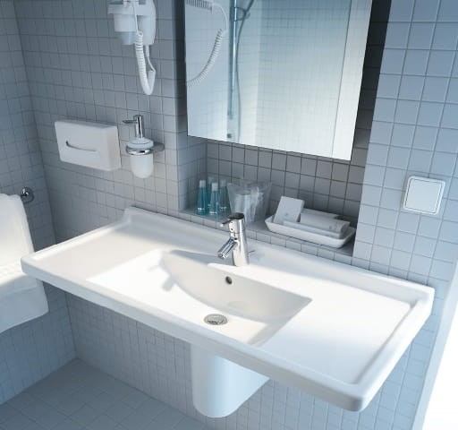 DURAVIT STARCK 3 umývadlo 85 cm, s otvorom pre batériu a prepadom, WonderGliss 03048000001 Obrázek - fotka