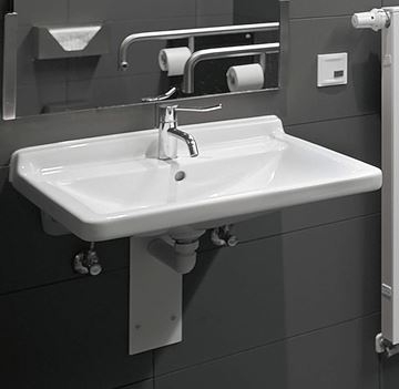 DURAVIT STARCK 3 bezbariérové umývadlo 60 cm, s otvorom pre batériu a prepadom 0309600000 Obrázek - fotka