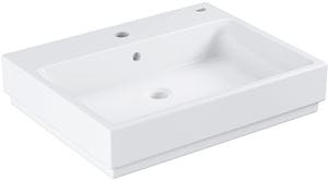 GROHE CUBE CERAMIC umývadlo na dosku 60 cm, s otvorom pre batériu a prepadom, PureGuard