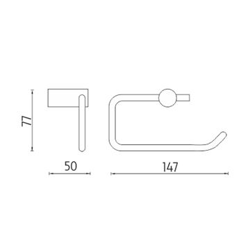 NIMCO BORMO držiak toaletného papiera, nástenný, chróm BR 11055-26 Technický nákres