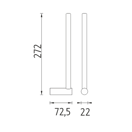 NIMCO BORMO držiak na toaletný papier, rezervný, chróm BR 11055S-26 Technický nákres