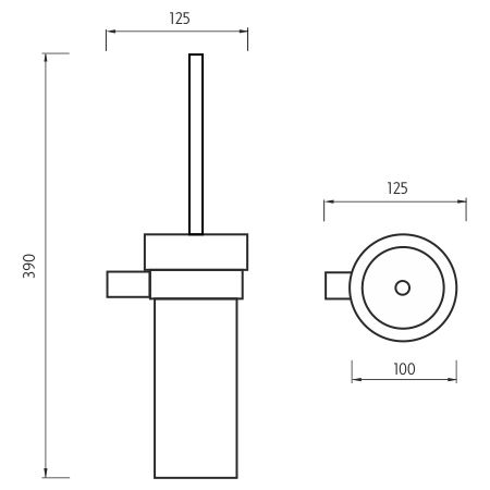 NIMCO BORMO WC kefa, nástenná, keramika, biela/chróm BR 11094K-26 Technický nákres