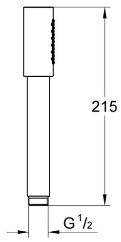 GROHE SENA STICK ručná sprcha, Water Saving, hard graphite 26465A00 Technický nákres