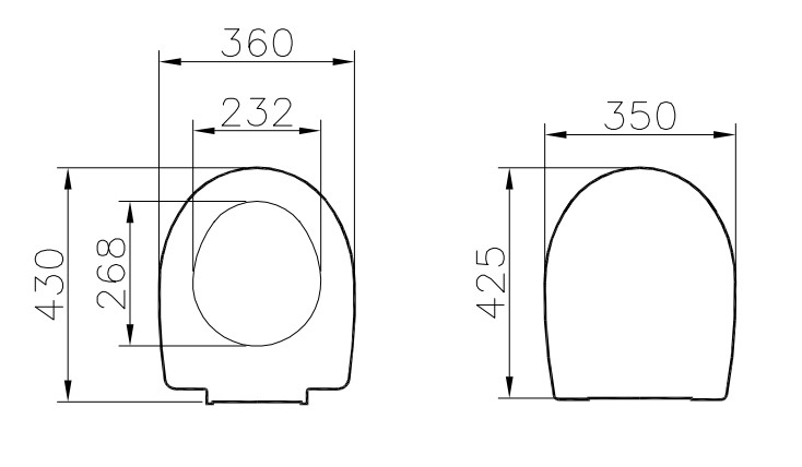 CONCEPT WC sedadlo 25-003-001 Technický nákres