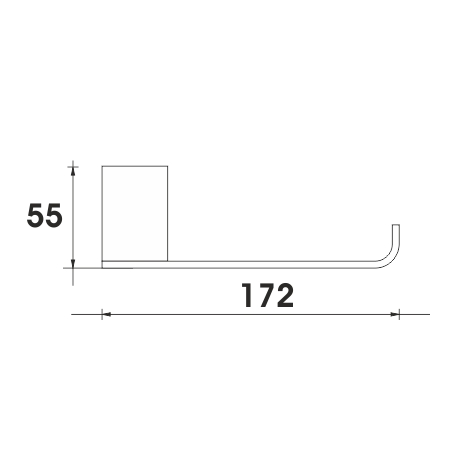 NIMCO KIBO držiak toaletného papiera, nástenný, chróm KI 14055G-26 Technický nákres