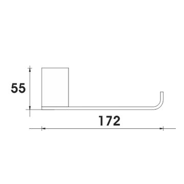 NIMCO KIBO držiak toaletného papiera, nástenný, chróm KI 14055G-26 Technický nákres