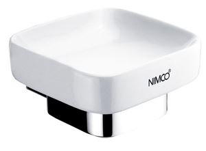 NIMCO KIBO mydlovnička, nástenná, keramika, chróm