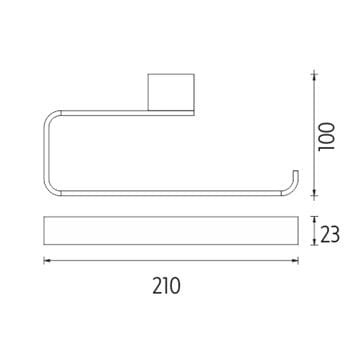 NIMCO KIBO držiak uteráka 210 mm, chróm KI 14060-26 Technický nákres