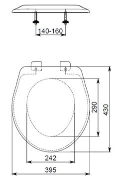 EASY WC sedadlo EA3551 Technický nákres