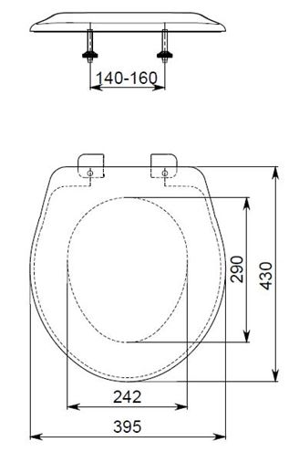 EASY WC sedadlo EA3551 Technický nákres