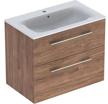 GEBERIT SELNOVA SQUARE skrinka s umývadlom 80x48x65, 2 cm, 2 zásuvky, orech hickory