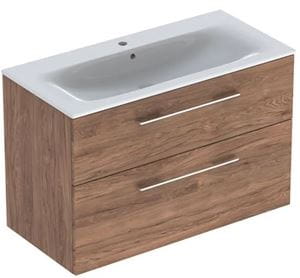 GEBERIT SELNOVA SQUARE skrinka s umývadlom 100x48x65,2 cm, 2 zásuvky, orech hickory