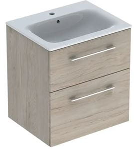 GEBERIT SELNOVA SQUARE skrinka s umývadlom 60x48x65, 2 cm, 2 zásuvky, svetlý orech hickory