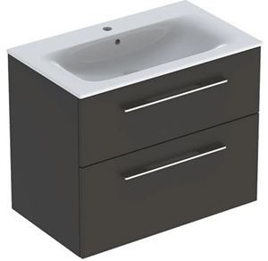 GEBERIT SELNOVA SQUARE skrinka s umývadlom 80x48x65, 2 cm, 2 zásuvky, matná lávová