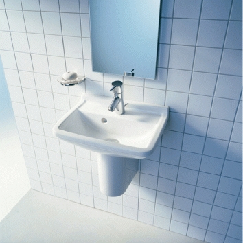 DURAVIT STARCK 3 umývadielko 45 cm, s otvorom pre batériu a prepadom, WonderGliss 07504500001 Obrázek - fotka
