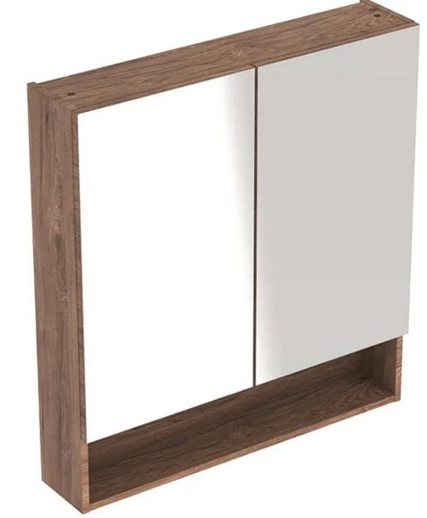 GEBERIT SELNOVA SQUARE zrkadlová skrinka 58,8x85x17,5 cm, drevotrieska, orech hickory