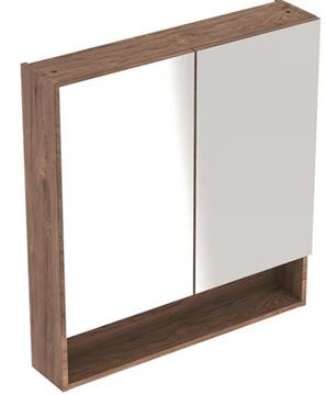 GEBERIT SELNOVA SQUARE zrkadlová skrinka 58,8x85x17,5 cm, drevotrieska, orech hickory