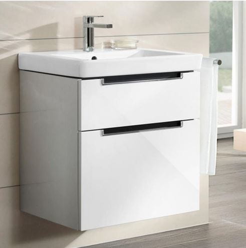 VILLEROY & BOCH SUBWAY 2.0 skrinka pod umývadlo 58,7x45,4x59 cm, 2 zásuvky, Glossy White A90910DH Obrázek - fotka