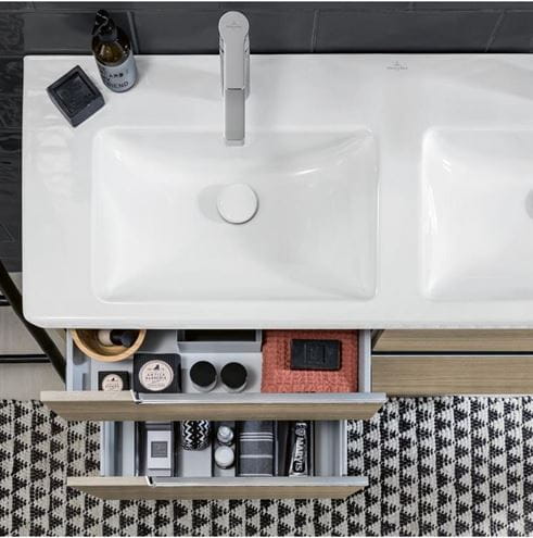 VILLEROY & BOCH SUBWAY 2.0 skrinka pod dvojumývadlo 128,7x44,9x59 cm, 4 zásuvky, Glossy White A91710DH Obrázek - fotka