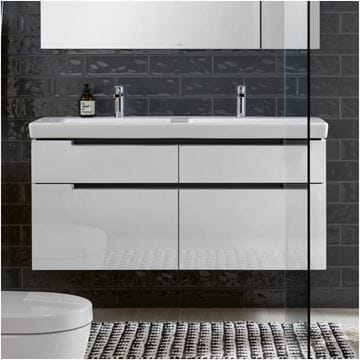 VILLEROY & BOCH SUBWAY 2.0 skrinka pod dvojumývadlo 128,7x44,9x59 cm, 4 zásuvky, Glossy White A91710DH Obrázek - fotka