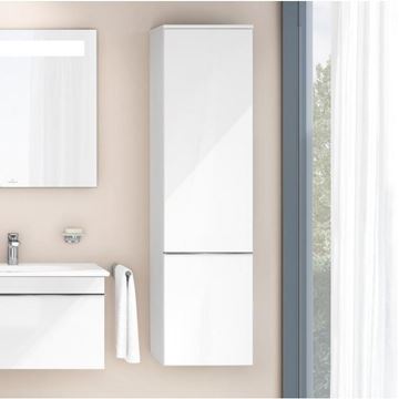 VILLEROY & BOCH VENTICELLO vysoká skrinka 40,4x37,2x154,6 cm, 1 dvierka, pánty vpravo, Glossy White A95111DH Obrázek - fotka