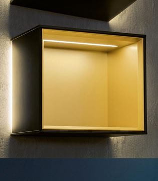 VILLEROY & BOCH FINION polica, s osvetlením, nástenná, gold/black matt lacquer G580HFPD Obrázek - fotka
