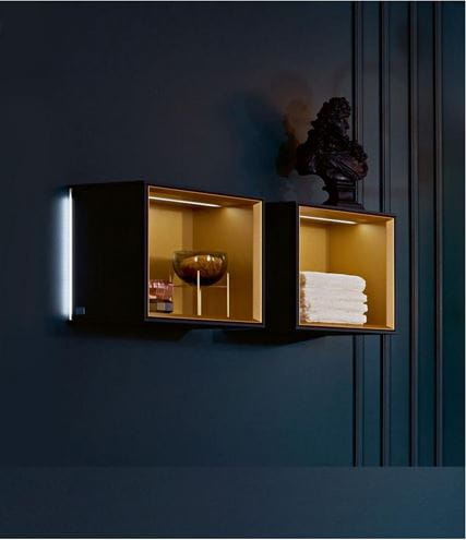 VILLEROY & BOCH FINION polica, s osvetlením, nástenná, gold/black matt lacquer G580HFPD Obrázek - fotka