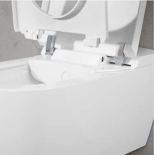 VILLEROY & BOCH VICLEAN sprchovacie WC s bidetovým sedátkom, SoftClosing, DirectFlush, CeramicPlus, alpská biela V0E100R1 Obrázek - fotka
