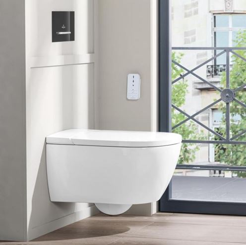 VILLEROY & BOCH VICLEAN sprchovacie WC s bidetovým sedátkom, SoftClosing, DirectFlush, CeramicPlus, alpská biela V0E100R1 Obrázek - fotka