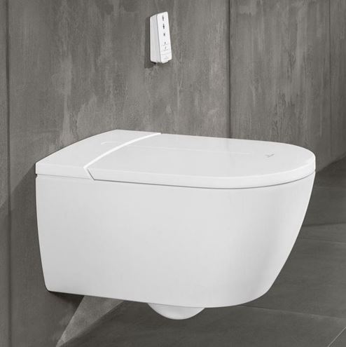 VILLEROY & BOCH VICLEAN sprchovacie WC s bidetovým sedátkom, SoftClosing, DirectFlush, CeramicPlus, alpská biela V0E100R1 Obrázek - fotka