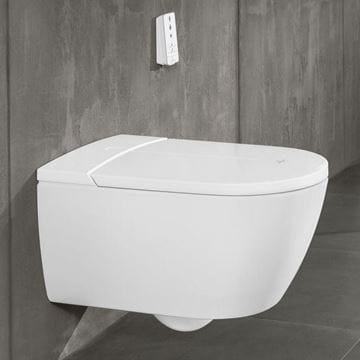 VILLEROY & BOCH VICLEAN sprchovacie WC s bidetovým sedátkom, SoftClosing, DirectFlush, CeramicPlus, alpská biela V0E100R1 Obrázek - fotka
