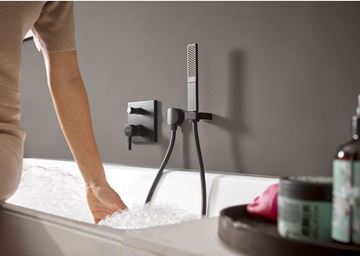 HANSGROHE RAINFINITY 1JET ručná sprcha 100x38 mm, brúsený čierny chróm 26866340 Obrázek - fotka